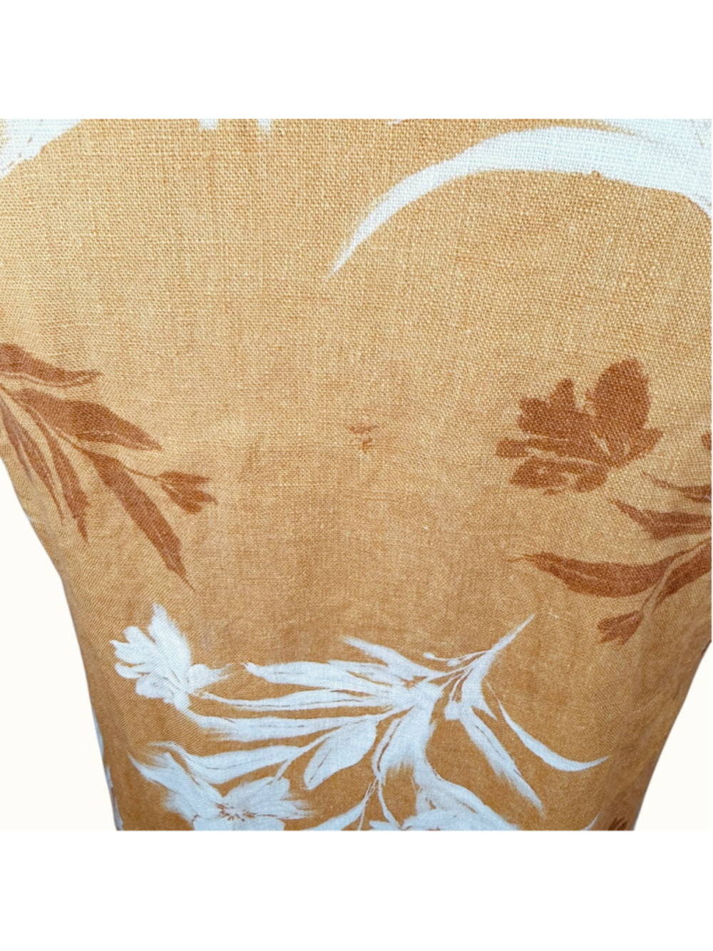 Garnet Hill Ochre Floral Sleeveless European Flax Linen Shirtdress Beachy size 6 - Picture 7 of 10